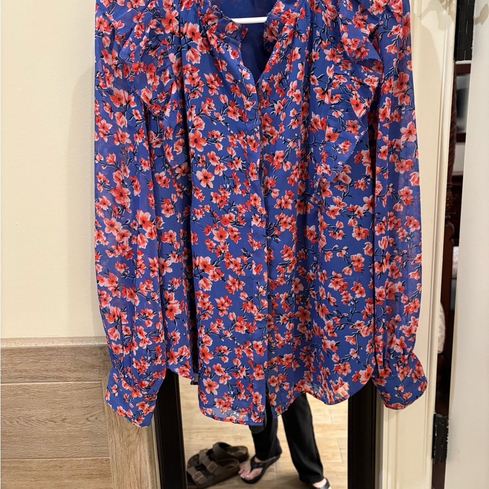 Ann Taylor multi colored blouse size medium